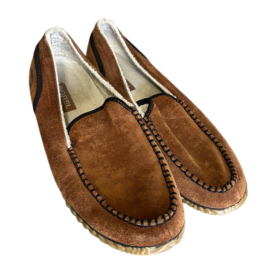 SOREL Dude Moc Mens Size 11 Brown Grizzly Bear Slipper Casual Loafers Slippers